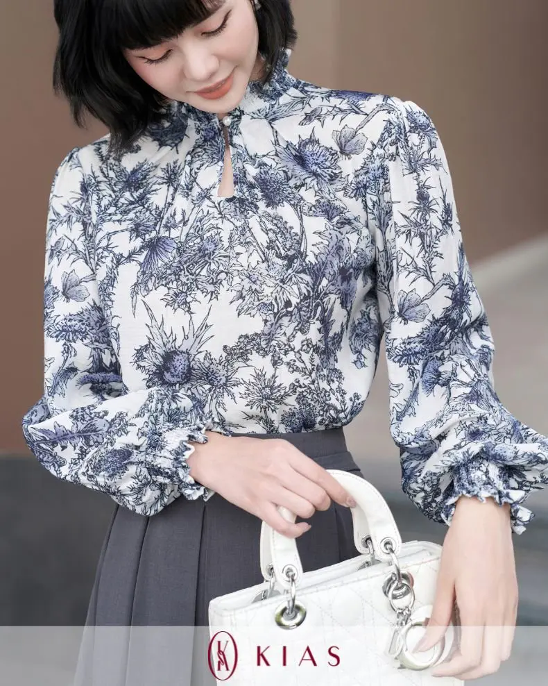 Charm Petals – Áo vải Lụa Pháp – Chân váy vải Blend Ý